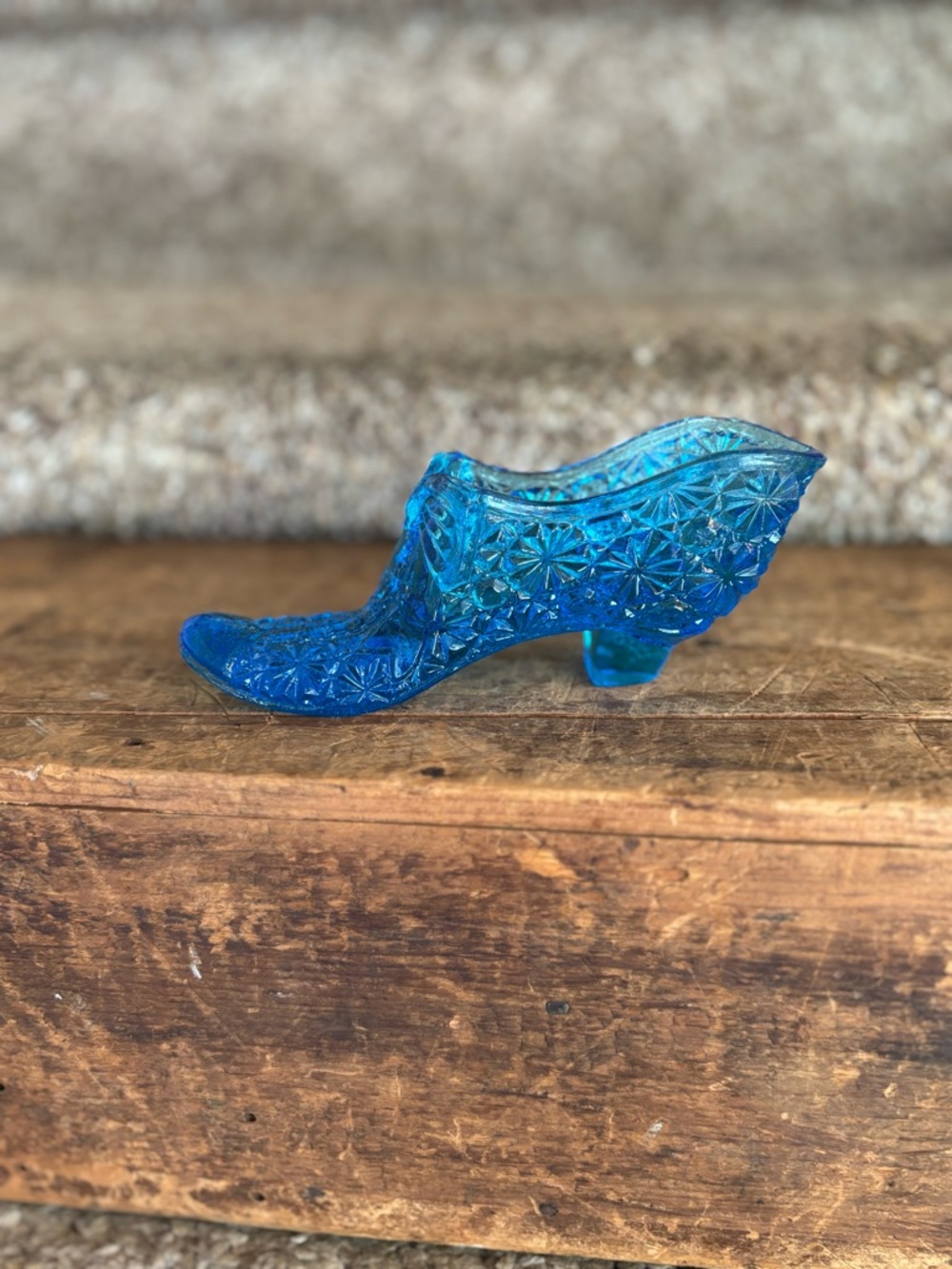 Blue Decorative Women's Glass Shoe Accent